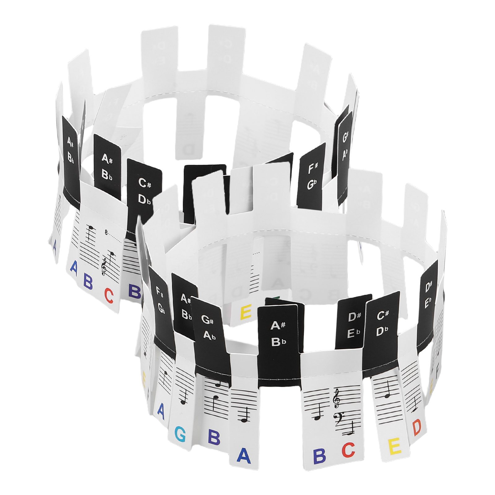 FRCOLOR 1 Set Colorful Piano Key Stickers For 88-Key Keyboards ...