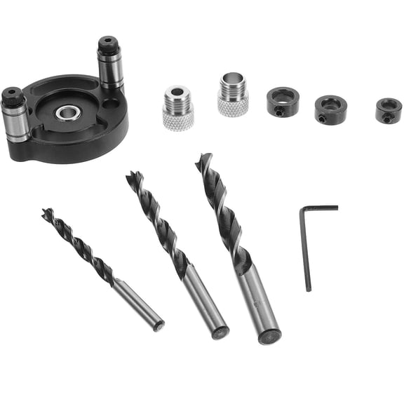 LABSERRON Center Drill Bit Set Vertical Self Centering Dowel Drill Guide Aluminum Alloy 8 Pieces
