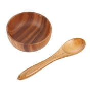 FRCOLOR 1 Set Household Wooden Bowl Eco-friendly Tableware Wooden Bowl with Spoon