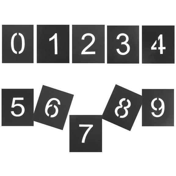 FRCOLOR 1 Set Number Stencils Door Number Painting Stencils Reusable Address Number Stencils 0-9