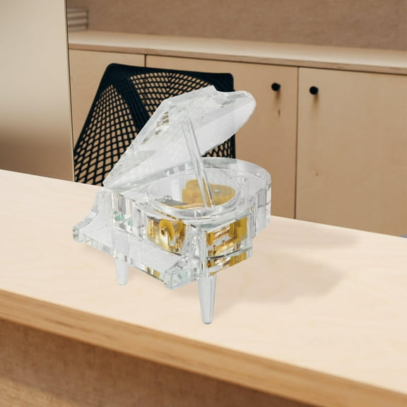 TAILTOSS Transparent Piano Music Box 1 Set Portable Desktop Melody Box Decorative Ornament