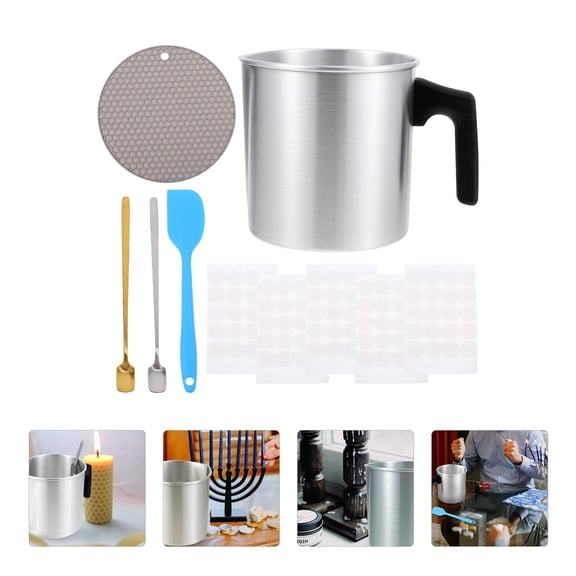 FRCOLOR Durable DIY Candle Making Kit with Stainless Steel Melting Pot Assorted Color Ideal for Parties and 1 Set