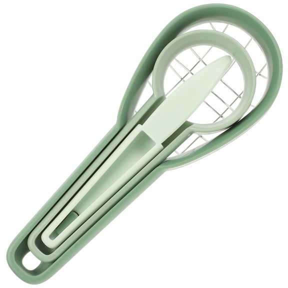 FRCOLOR 3in1 Avocado Cutter Tool for Kitchen Use Made of Stainless Steel and Plastic Compact Portable Green