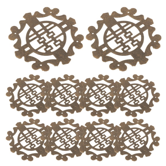 FRCOLOR 1 Set of Cabinet Door Iron Appliques Decor Carved Appliques Decorations Iron Corner Decors