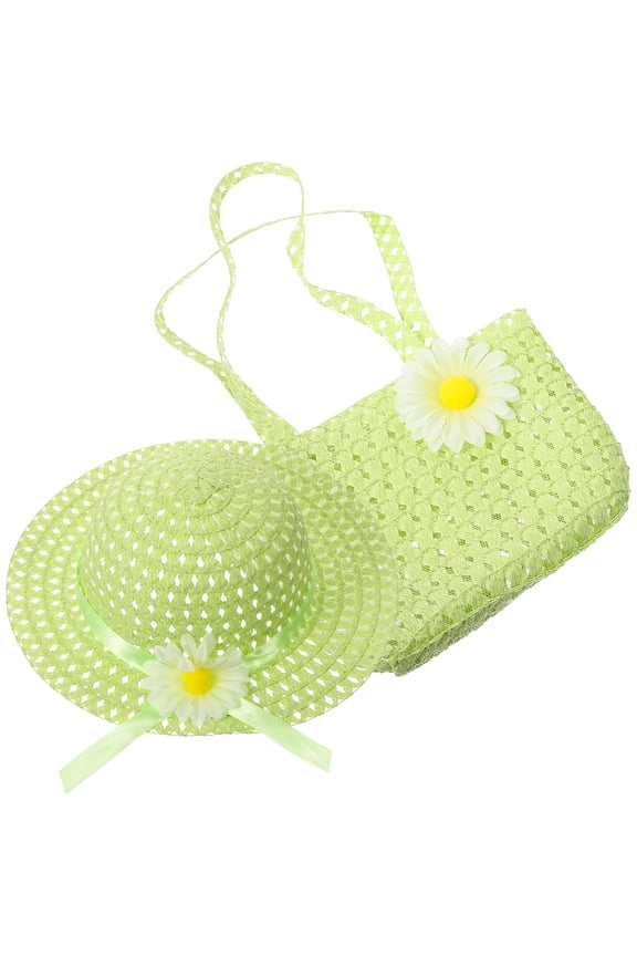 1 Set of Little Girls Straw Hat Summer Sunshade Hat Straw Beach Hat Cute