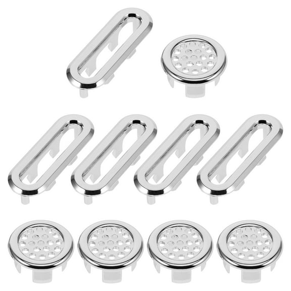 CIMAXIC Basin Overflow Covers Plastic Silver 1 Set