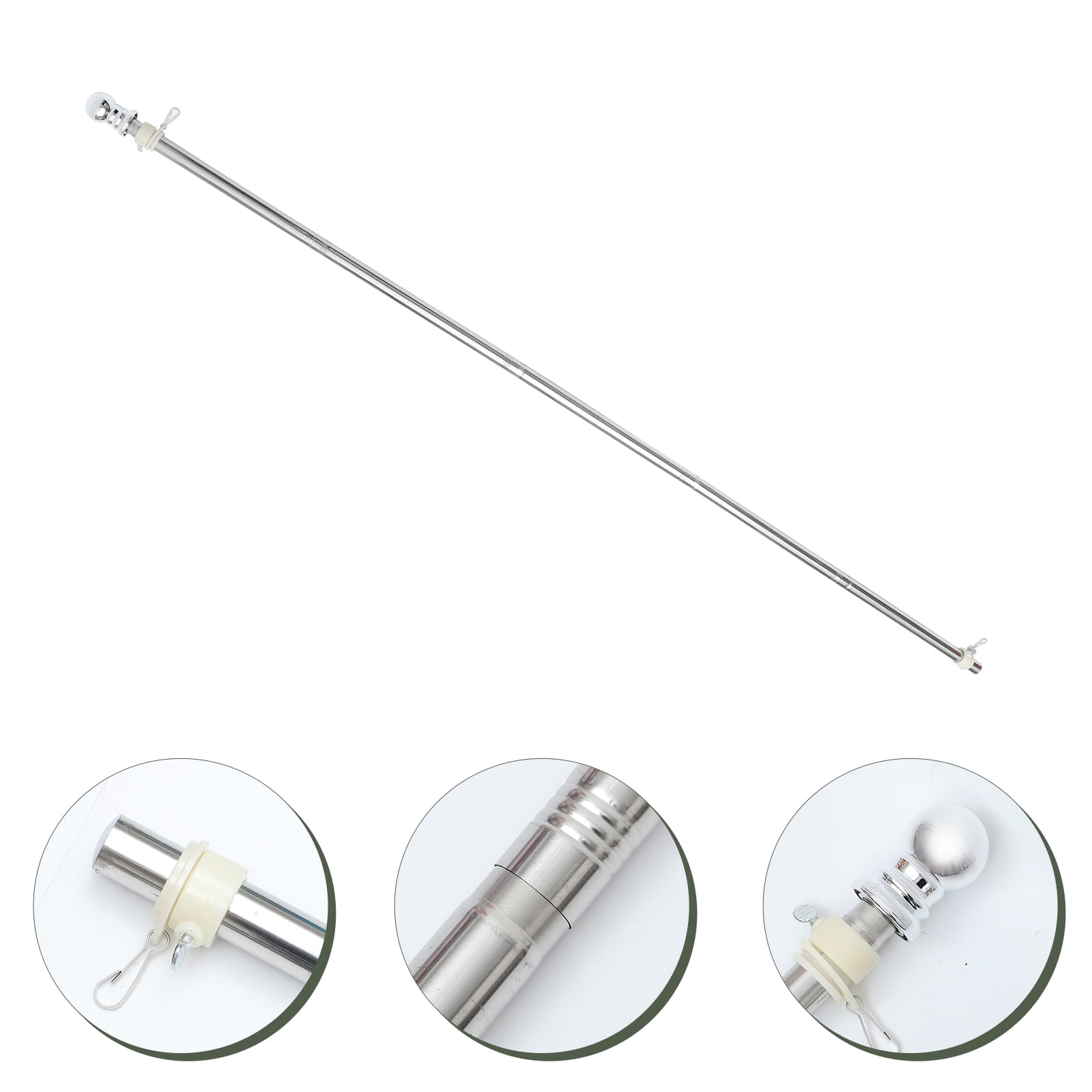 FRCOLOR 1 Set of Stainless Steel Flag Pole Kit Detachable Flagpole for Porch Yard