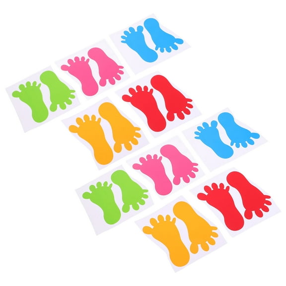 FRCOLOR 10 Pairs Waterproof Footprint Stickers Nursery Self-Adhesive Floor Decals for Classroom and Playroom Decoration Wear-Resistant Decals
