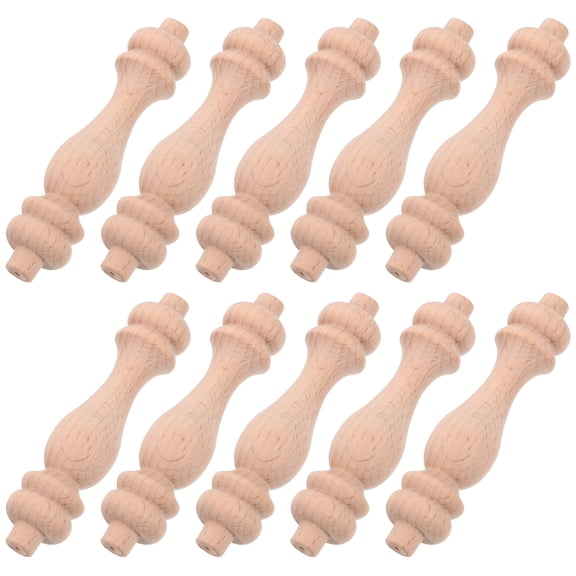 FRCOLOR 10 Pcs Balusters for Staircase Interior Wood Spindles Crafts Khaki