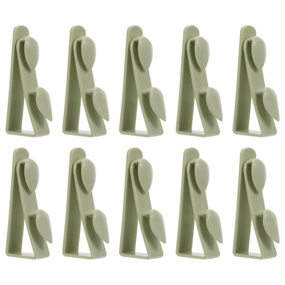LABSERRON 10pcs Metal Hooks Cabinet Door Hooks Green PP Plastic for Hanging Coats in Kitchen