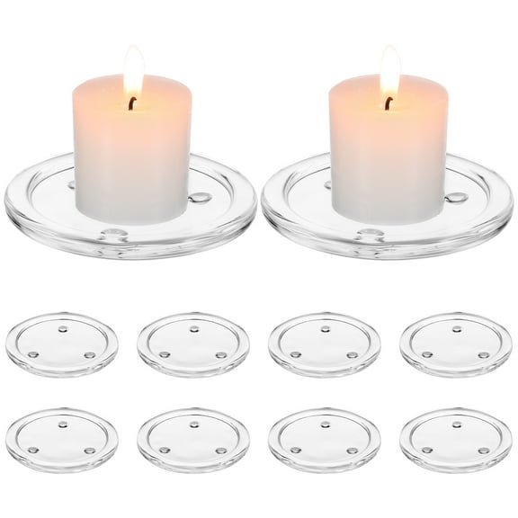 FRCOLOR 10 Pcs Candle Holders for Table Glass Tray Banquet