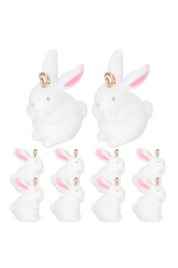 10pcs Resin Animal Charms for Easter Decorations, Cute Easter Bunny and for Crafts and