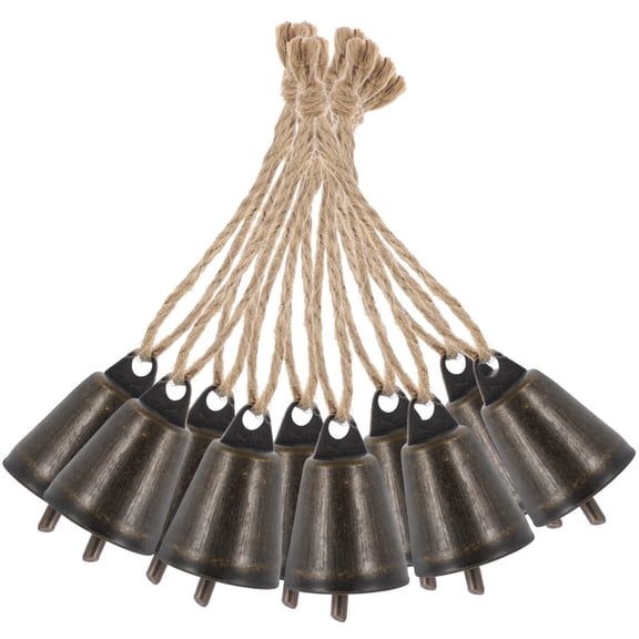 LABSERRON Rustic Jingle Bells for Crafts Multi-Color Wind Chime Decor 10Pcs