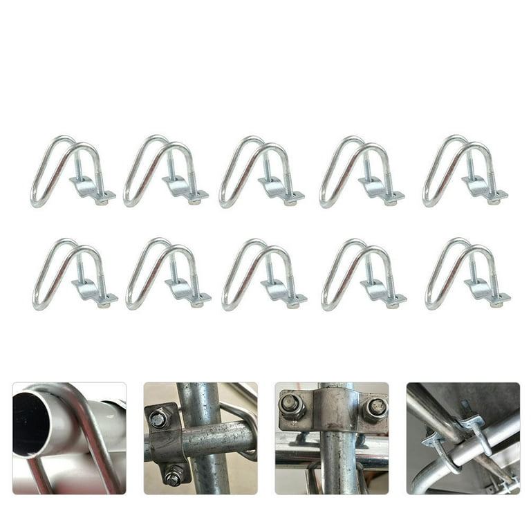 FRCOLOR 10 Pcs Clamps U-shaped Pipe Clamp Pipe Lock Silver
