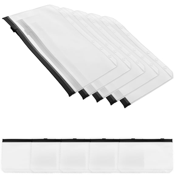 WASHWEPE Document Insert Bag Pouches Black 10pcs Rectangular Waterproof Organizer