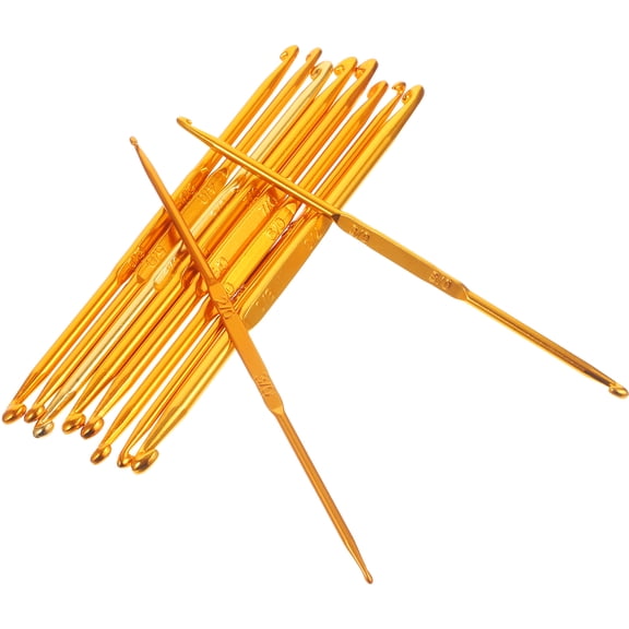 FRCOLOR 10 Pcs Crochet Kits for Adults Blocking Mats Handle Hook Needles Golden