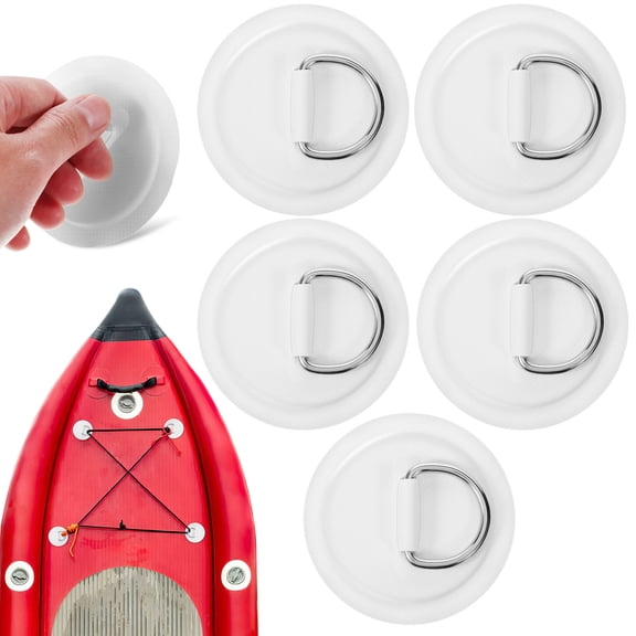 FRCOLOR 10 Pcs D Ring Patch PVC D Ring Pads Plate Mounting Hooks for Inflatable Boat Kayak Surfboard