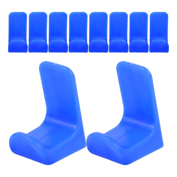 FRCOLOR 10 Pcs Desk Hook Portable No Punching Hook Office Student 4.00X4.00X2.50CM Blue