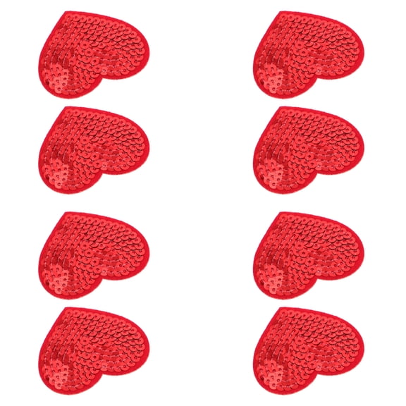 FRCOLOR 10 Pcs Embroidery Stickers Custom Patches Embroidered Adornment Glitter Heart
