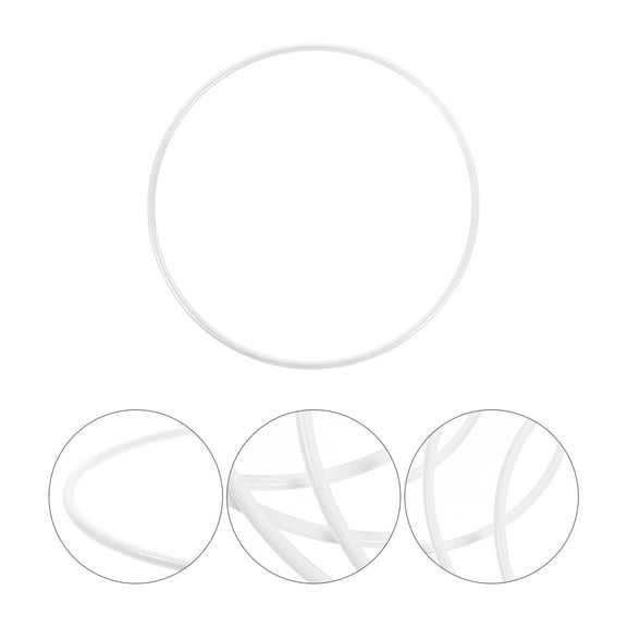 FRCOLOR  10 Pcs Floral Hoops Dreamcatcher Wire Rings for Crafts White