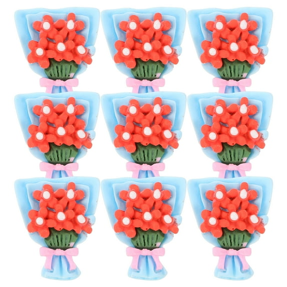 FRCOLOR 10 Pcs Floral Making Phone Case Charms 2.8x2x0.4CM Sky-blue