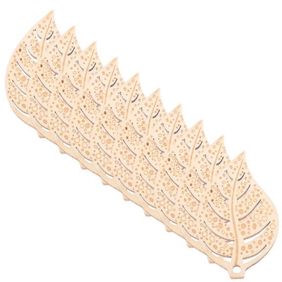 LABSERRON Graffiti Wood Cutouts for Decor Multi Unfinished Wooden Leaves Craft Slices 10Pcs
