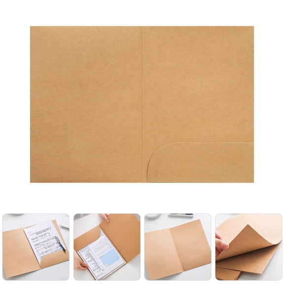 FRCOLOR  10 Pcs Kraft Paper Folder Office Organization Folders Khaki
