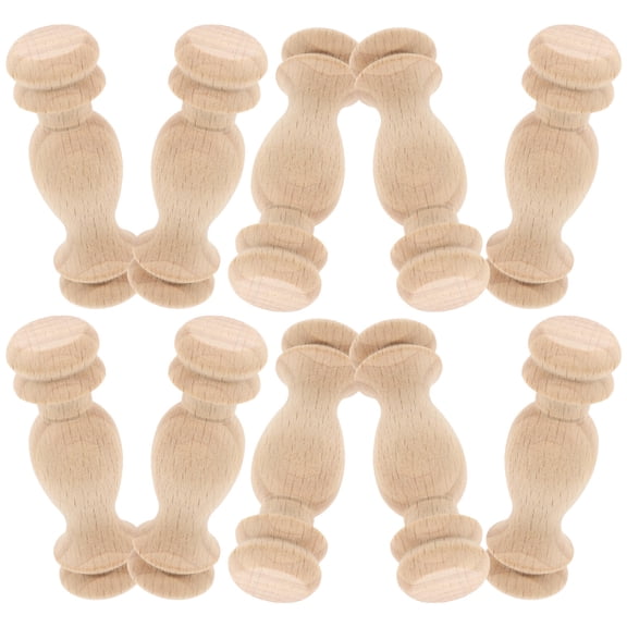 FRCOLOR 10 Pcs Logs Base Solid Wood Column 6.00X1.80X1.80CM Khaki