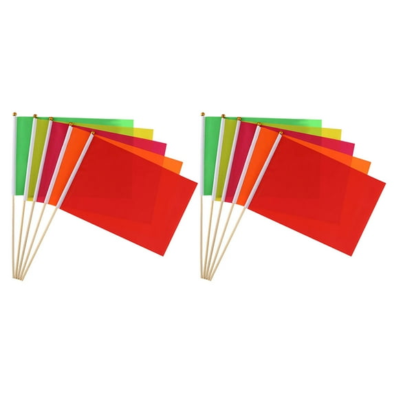 WASHWEPE Construction Flags Marking Flags Assorted Color 10Pcs 15.7X11.8X0.4In