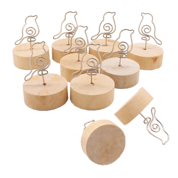 FRCOLOR Khaki Photo Clip Holder for Wedding Party Notes Made of Synthetic Material Great for Home Office Decoration 10 Pcs