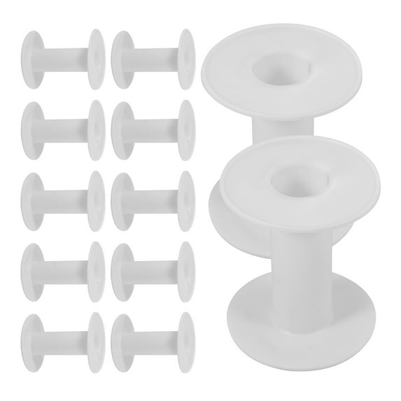 FRCOLOR 10 Pcs Plastic Reel Large Ribbon Spool Holder Chain Tape Spools White