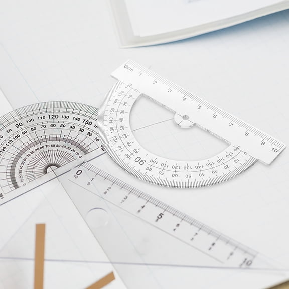 FRCOLOR 10 Pcs Protractor for Geometry Warmer Portable Angle Ruler Student White