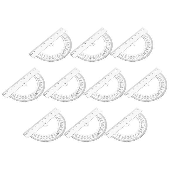 FRCOLOR 10 Pcs Ruler Angle Ruler Protractor Student 10.40X6.70X0.10CM White