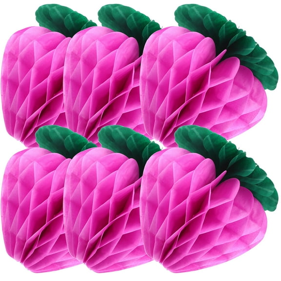 LABSERRON Strawberry Shaped Decor Pink Paper for Guests 10Pcs 5.9x5.9x5.7in