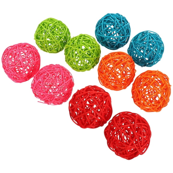 FRCOLOR 10 Pcs Vase Filler Wicker Takraw Ball Decorative Effect Baby 10X10CM