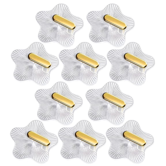 LABSERRON 10Pcs Transparent Adhesive Hooks for Wall Star Style Self Adhesive Hooks for Key and Towel