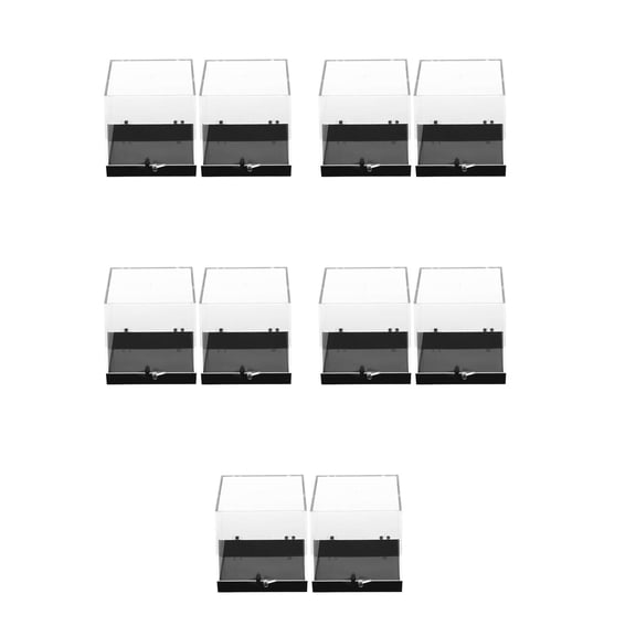 FRCOLOR 10 pcs  Rock Display Box Storage Cube For Rock Collection Plastic Display Box With Clear Lid Mini Gemstone Display Case Small Container For Organizing