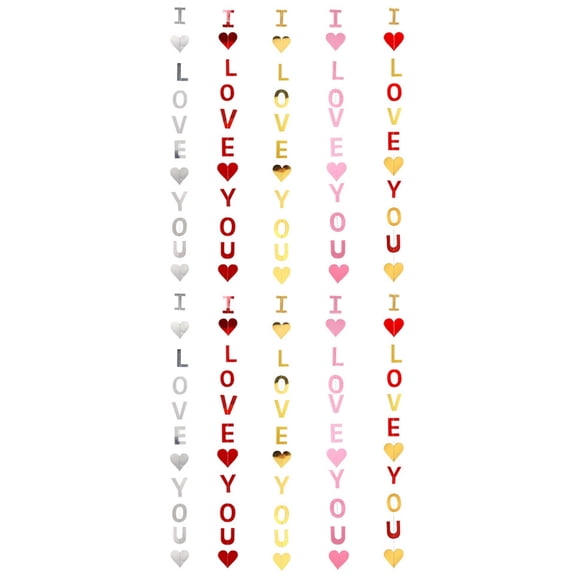 TAILTOSS Decorative Paper Banners Assorted Color Room Decor for Proposal 10Pcs