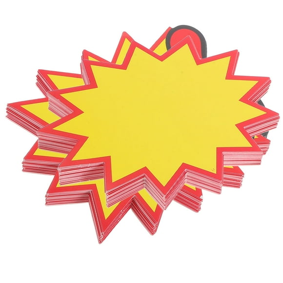 FRCOLOR 100 PCS Blank Star Retail Sale Signs Sales Price Burst Yellow