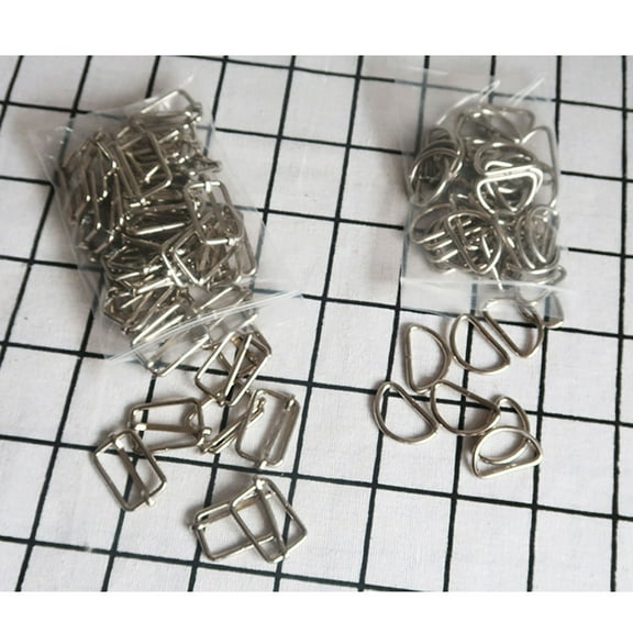 FRCOLOR  100 PCS D Ring Buckle Roller Buckles Center Bar Silver Belt