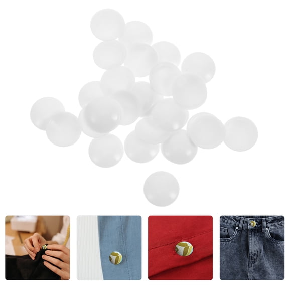 FRCOLOR 100 Pcs Buttons Button Embryo DIY Accessories 1.5X1.5X0.2CM White