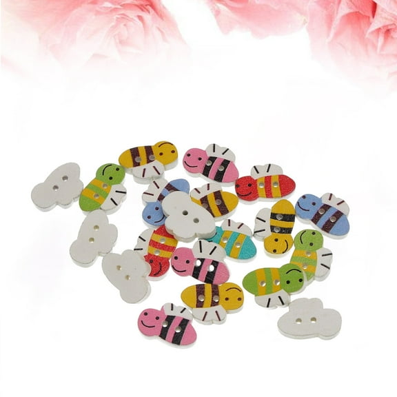 FRCOLOR 100 Pcs Craft Supplies Bee Shaped Buttons Scrapbooking