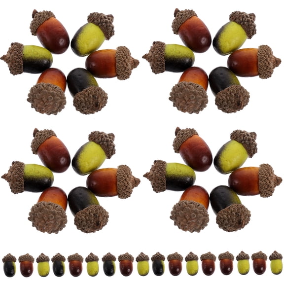 LABSERRON Lifelike Acorn Decor Artificial Acorn Assorted Color 100Pcs