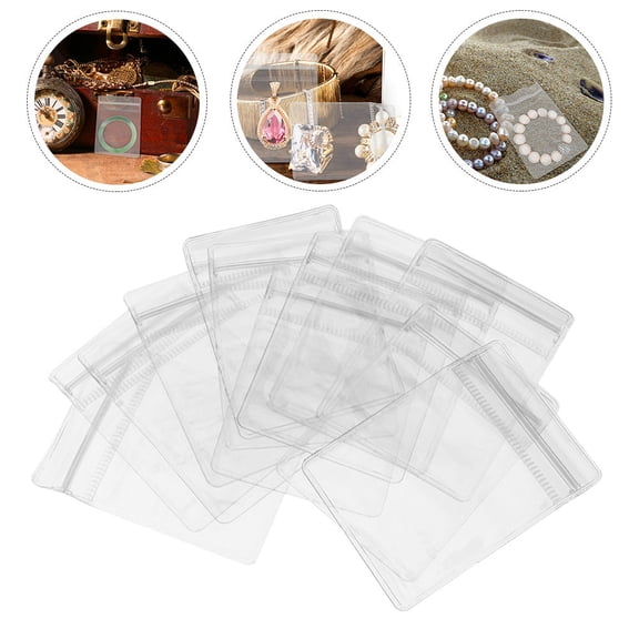 LABSERRON Jewelry Plastic Bags Zipper Sealed Bag Transparent 100pcs 1.57X2.36X0.04in