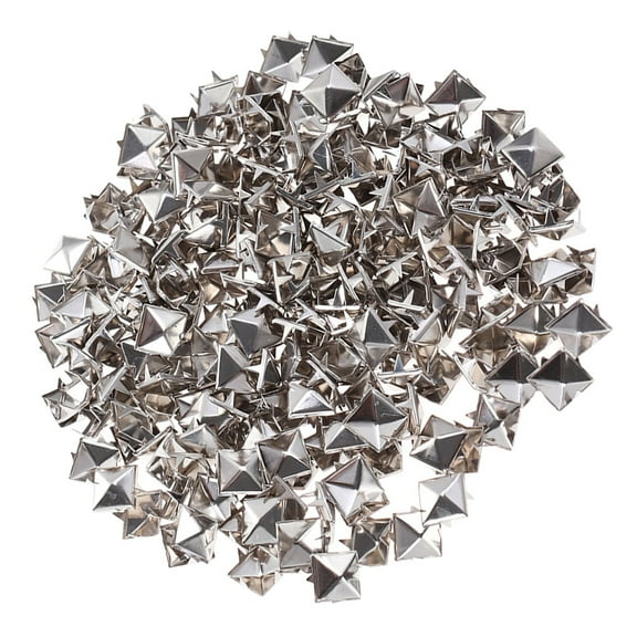 FRCOLOR 100 Pcs Square Studs Rivets For Diy Projects Long-Lasting Silver Spikes Easy To Use Spike Studs Diy Studs For Shoes Clothing Decoration