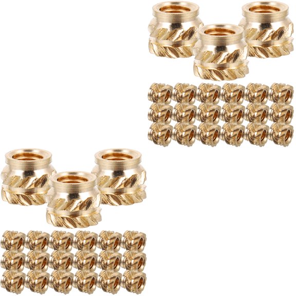 FRCOLOR 100 pcs Female Thread Copper Embedment Nut M3x4x5 Thread Heat Set Insert Knurled Insert