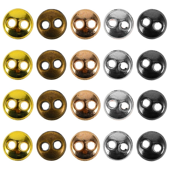 FRCOLOR 100PCS Mini Metal Round Buttons DIY Doll Buttons Accessories Doll Size Dress Buttons Micro Tiny Buttons for Doll Sewing Projects