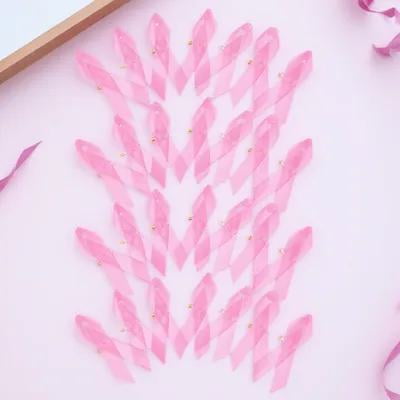 FRCOLOR 100Pcs Cancer Awareness Ribbon Decorative Ribbons Pink Awareness Expression for Women