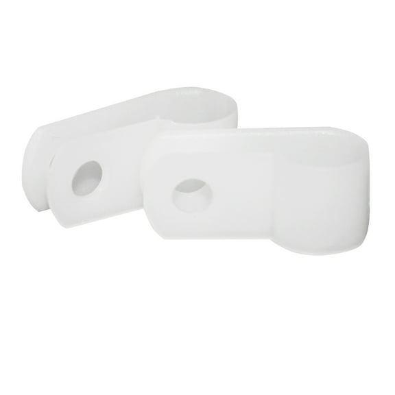 FRCOLOR 100Pcs Plastic Project Use R type Wire Holder Cable Clamp Line Clip for House Office Arrangement of Wire with Screws (White),0.98"X0.59"X0.2"