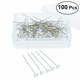 50Pcs Clear Corsages Pins Bouquet Pins Head Pins Crystal Diamond Pins for  Wedding Flower Decoration (2 Inch)